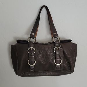 Coach pebble leather chocolate brown handbag